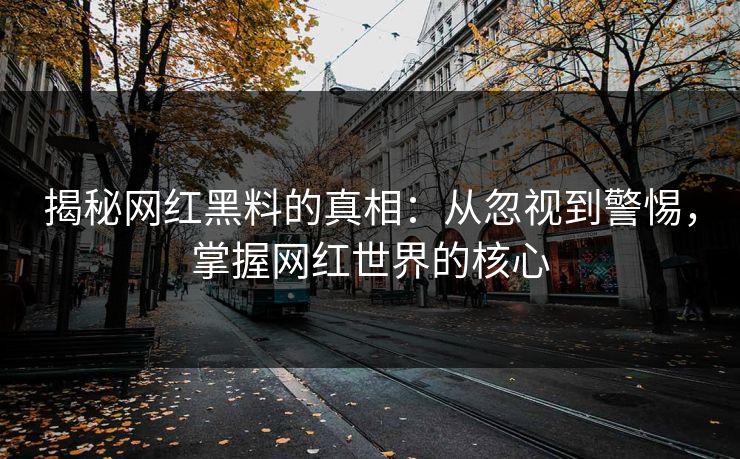 揭秘网红黑料的真相：从忽视到警惕，掌握网红世界的核心